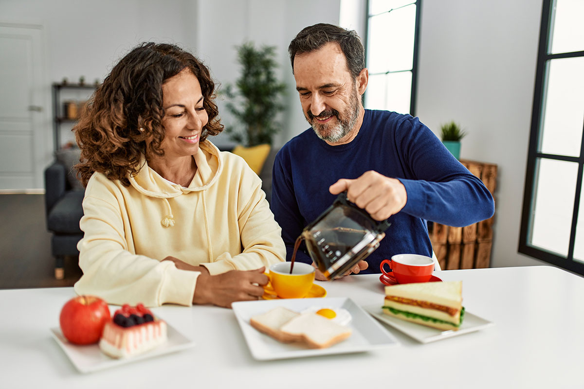 couple having breakfast together