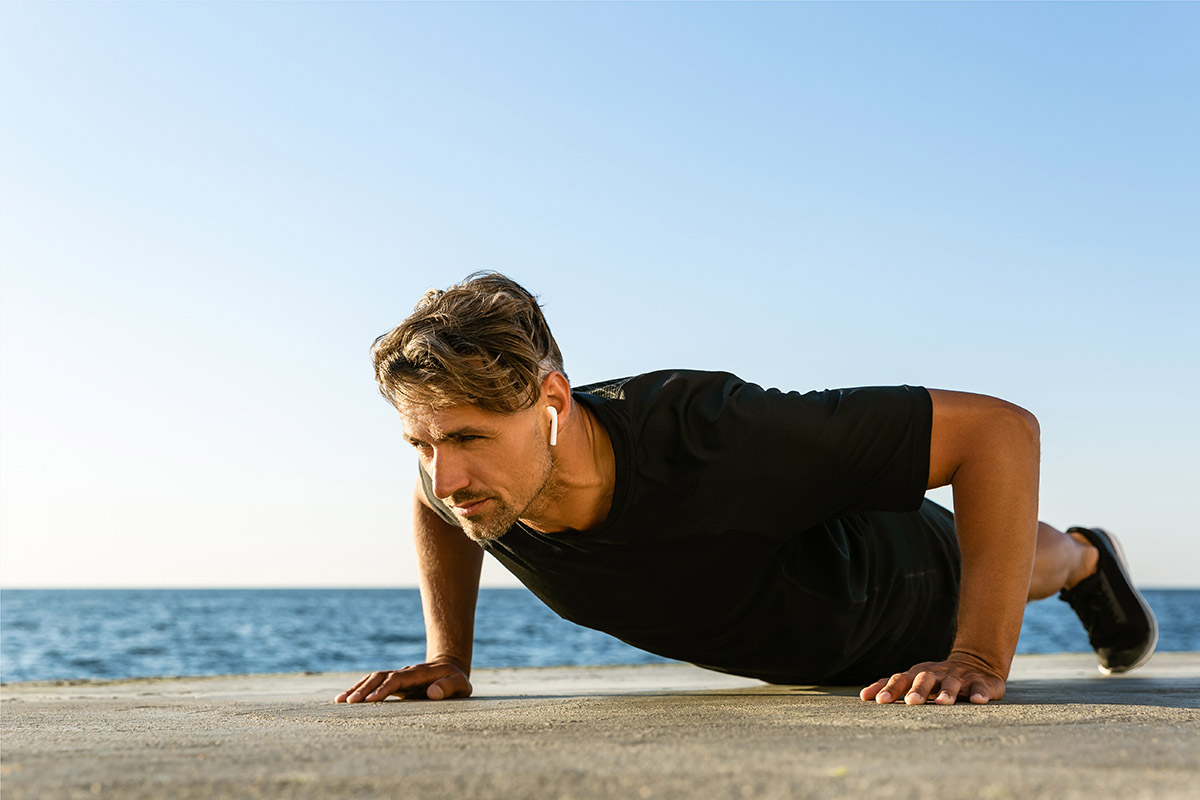 man working out outdoors