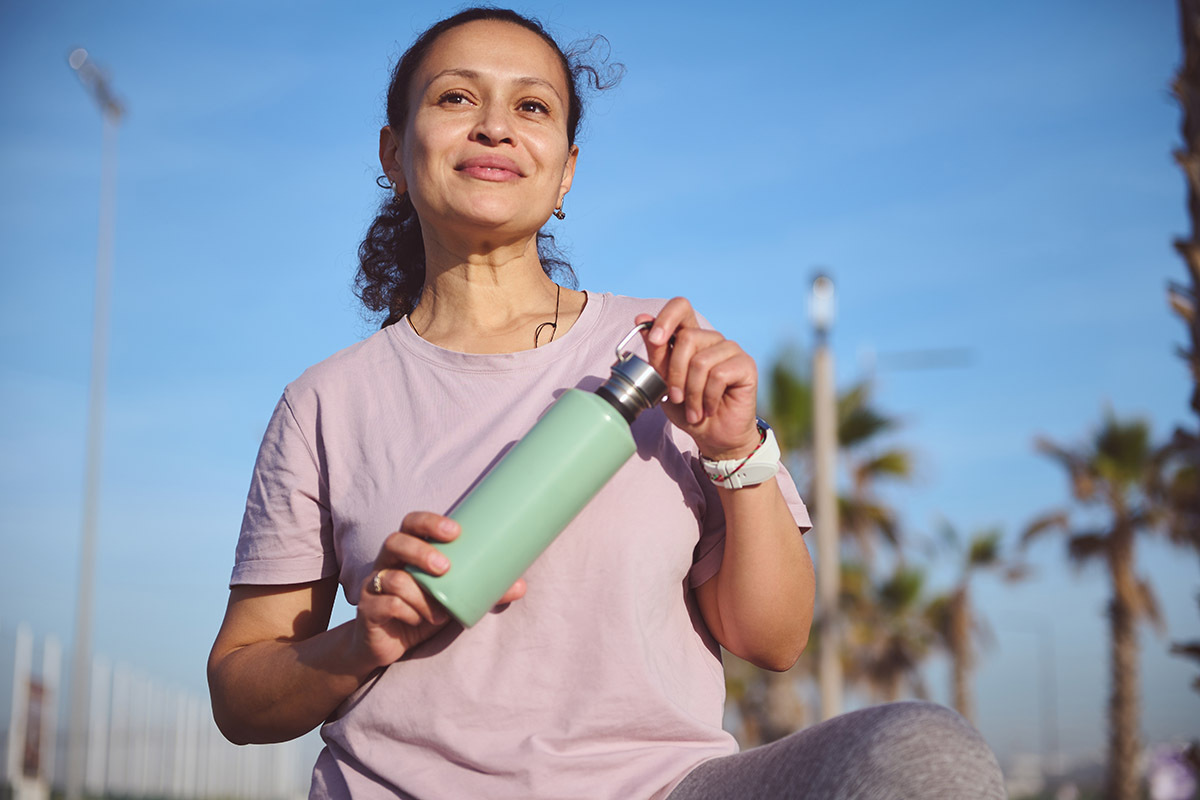 Women outdoors working out